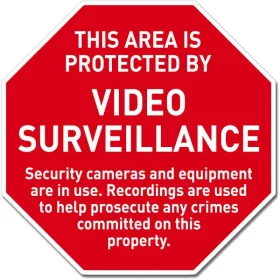Protected By Video Surveillance Stop Sign Wall Vinyl Sticker