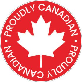 Proudly Canadian Logo True North Pride Slogan Made In Canada Maple Leaf Northern Roots Proof A Must-Have For Proud Canadians Loud & Proud Design vinyl sticker
