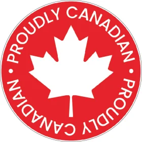 Proudly Canadian Logo True North Pride Slogan Made In Canada Maple Leaf Northern Roots Proof A Must-Have For Proud Canadians Loud & Proud Design vinyl sticker