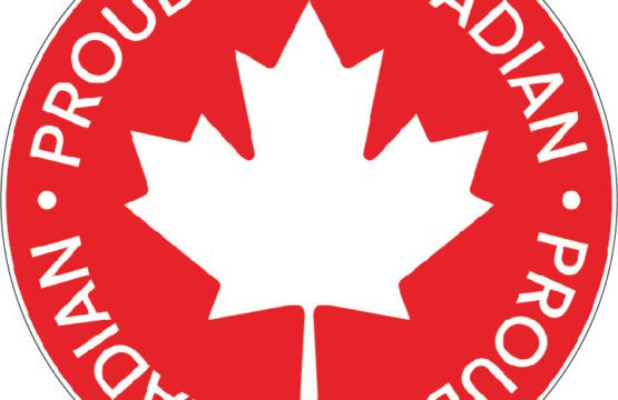 Proudly Canadian Logo True North Pride Slogan Made In Canada Maple Leaf Northern Roots Proof A Must-Have For Proud Canadians Loud & Proud Design vinyl sticker
