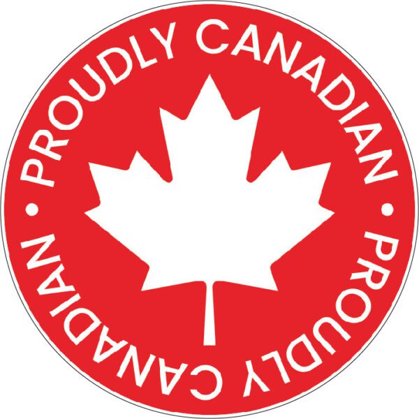 Proudly Canadian Logo True North Pride Slogan Made In Canada Maple Leaf Northern Roots Proof A Must-Have For Proud Canadians Loud & Proud Design vinyl sticker