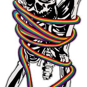 Psychedelic Skeleton Skateboard Logo Powell Peralta Bones Brigade Vinyl Sticker