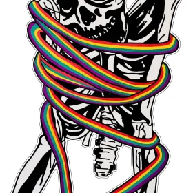 Psychedelic Skeleton Skateboard Logo Powell Peralta Bones Brigade Vinyl Sticker