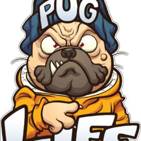 Pug Life Angry Gangsta In Hat Thug Life Gang Sign vinyl sticker