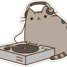 Pusheen Dj vinyl sticker