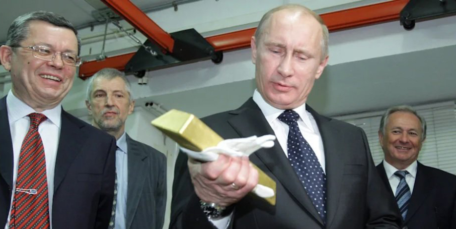 Russian Gold Ruble and Chinese Petro-Yuan: Shifting Global Economic Axis. Putin grabbed gold bricks firmly.