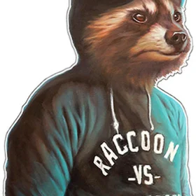 Racoon VS Everybody vinyl sticker