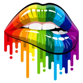 Rainbow Lips LGBT vinyl sticker
