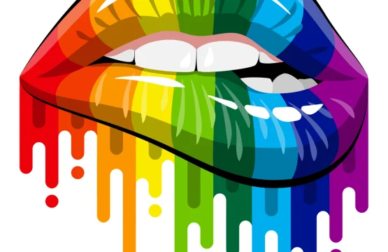 Rainbow Lips LGBT vinyl sticker