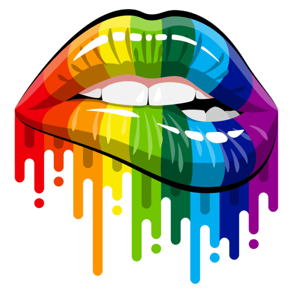 Rainbow Lips LGBT vinyl sticker