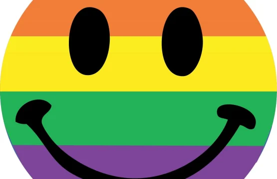 Rainbow Smiley Face LGBTQ vinyl sticker
