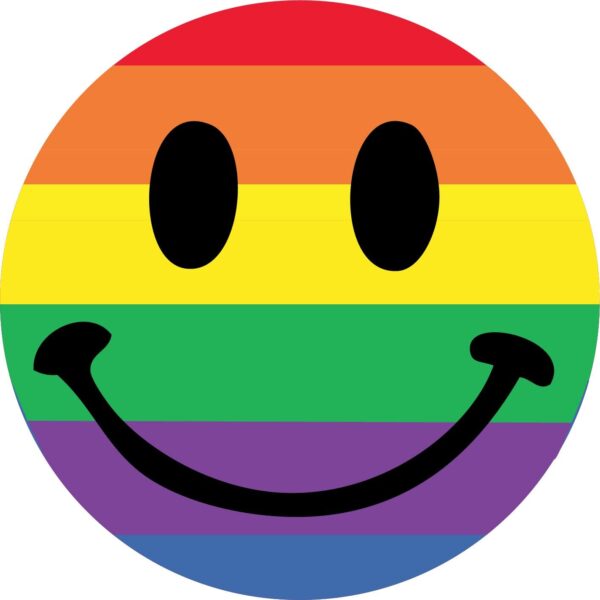 Rainbow Smiley Face LGBTQ vinyl sticker