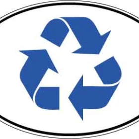 Recycle Symbol Oval Bumper Vinyl Sticker