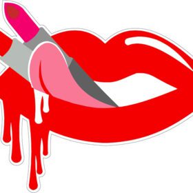 Red Lips Lipstick Makeup vinyl sticker