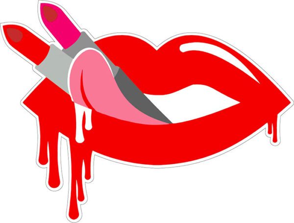 Red Lips Lipstick Makeup vinyl sticker