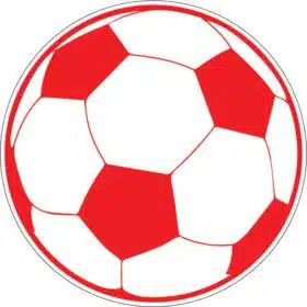 Red Football Popular Image Soccer Ball Eye-Catching Best Team Design Score Goal Sports vinyl sticker