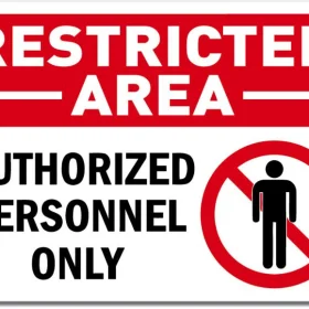 Restricted Area Authorized Personnel Only Sign Vinyl Sticker