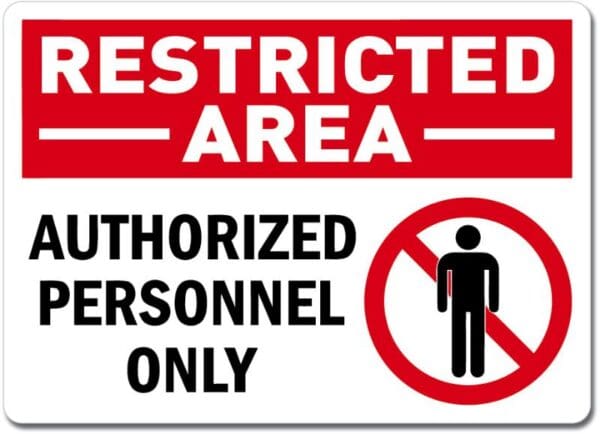 Restricted Area Authorized Personnel Only Sign Vinyl Sticker