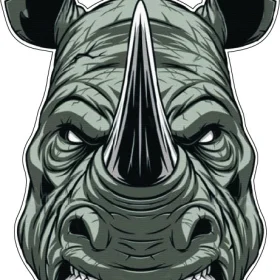 Rhinoceros Head Ferocious Unleashing Raw Power Angry Get Out Of My Way vinyl sticker