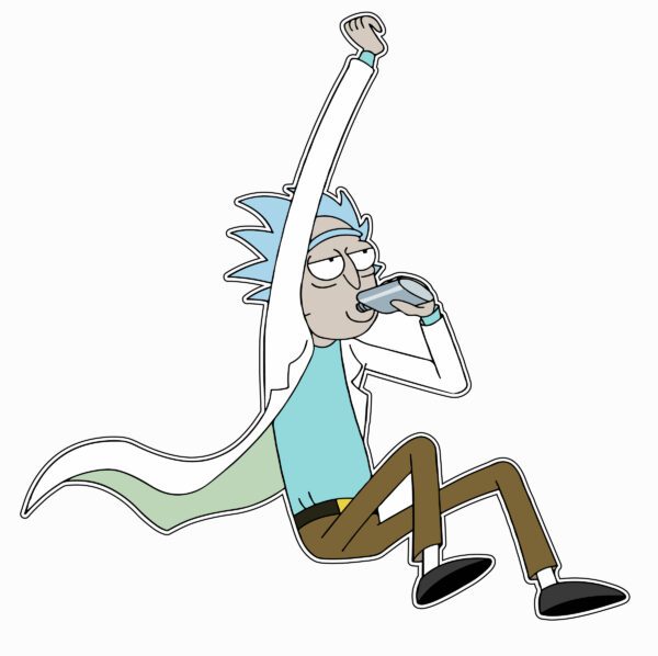 Rick-Drinking Vinyl Sticker