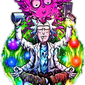 Rick Morty Psychedelia Nirvana Detoxify Meditation Vinyl Sticker