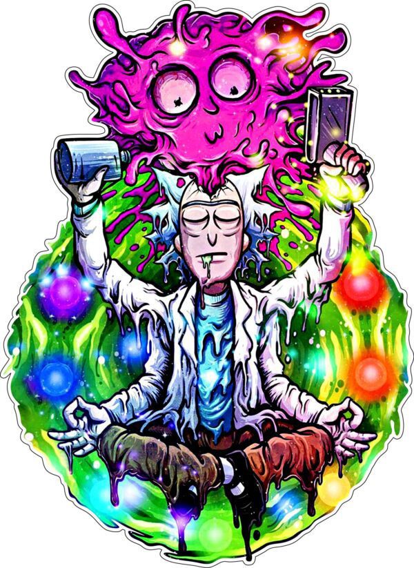 Rick Morty Psychedelia Nirvana Detoxify Meditation Vinyl Sticker