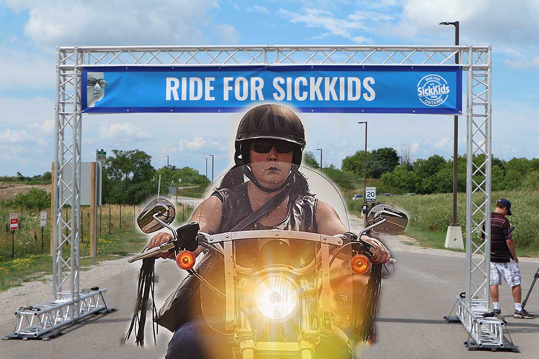 Ride For Sickkids Advertising in North Maple Regional Park