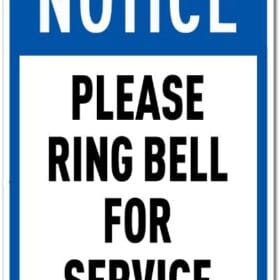 Ring Bell For Service Notice Sign Wall Window Vinyl Sticker