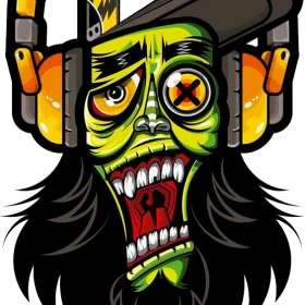 Rock Monster Graffiti Headphones Man vinyl sticker