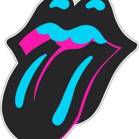 Rolling Stones Famous Rock Group Lips Black vinyl sticker