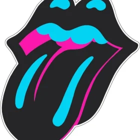 Rolling Stones Famous Rock Group Lips Black vinyl sticker