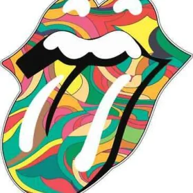 Rolling Stones Famous Rock Group Lips Rainbow Colors vinyl sticker