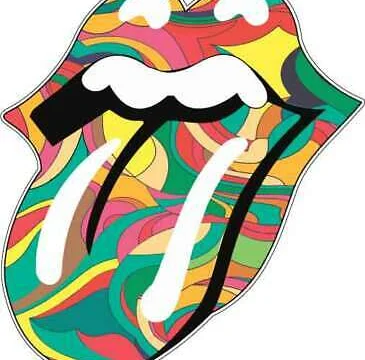 Rolling Stones Famous Rock Group Lips Rainbow Colors vinyl sticker