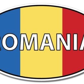 Romania Oval Euro Flag Wall Window Car Vinyl Sticker Decal