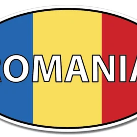 Romania Oval Euro Flag Wall Window Car Vinyl Sticker Decal