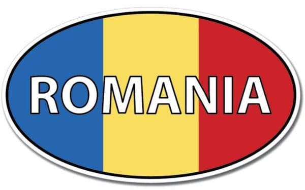 Romania Oval Euro Flag Wall Window Car Vinyl Sticker Decal