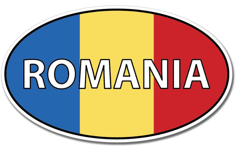 Romania Oval Euro Flag Wall Window Car Vinyl Sticker Decal