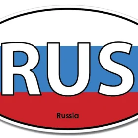 Russia Oval Euro Flag Wall Window Car Vinyl Sticker Decal
