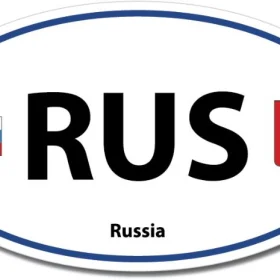 Russia RUS Euro Color Oval Blue Wall Window Car Sticker Decal