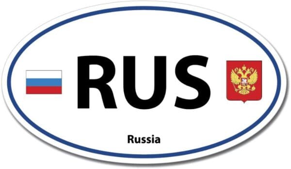 Russia RUS Euro Color Oval Blue Wall Window Car Sticker Decal