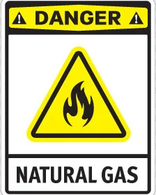 Safety Danger Natural Gas Sign Printed Vinyl Sticker