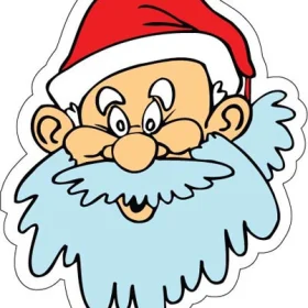 Santa Face Christmas Holiday Event Printed Vinyl Sticker