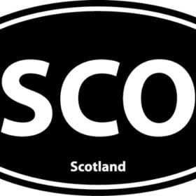 Scotland SCO Euro Oval Black Wall Window Car Sticker Decal