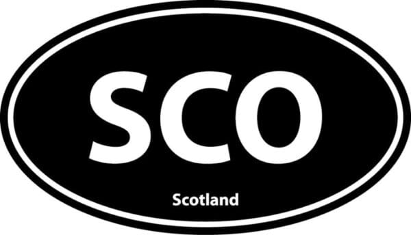 Scotland SCO Euro Oval Black Wall Window Car Sticker Decal