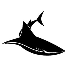 Scuba Dive Cartoon Shark Cutout Vinyl Decal