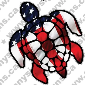 Sea Turtles USA Flag vinyl sticker