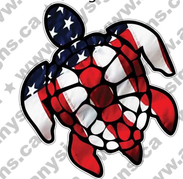 Sea Turtles USA Flag vinyl sticker