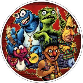 Sesame Street Puppet Gang Parody Funny Urban Cartoon Crew Dark Humor Meme Art Retro Graffiti Style Hip Hop vinyl sticker