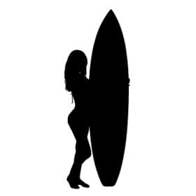 Sexy Surfer Surfboard Surf Cutout Vinyl Decal