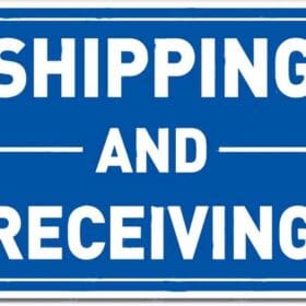 Shipping and Receiving Sign Vinyl Sticker